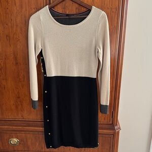 The Limited Black and Cream Long Sleeve Dress
